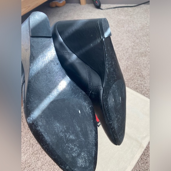 Zara SRPLS Real Leather High Wedge Black Ankle Boots Booties Zip Size 8 / 39 - Picture 12 of 16